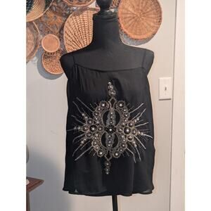 Vintage Forever 21 Love21 Embroidered Beaded Halter Top  medium